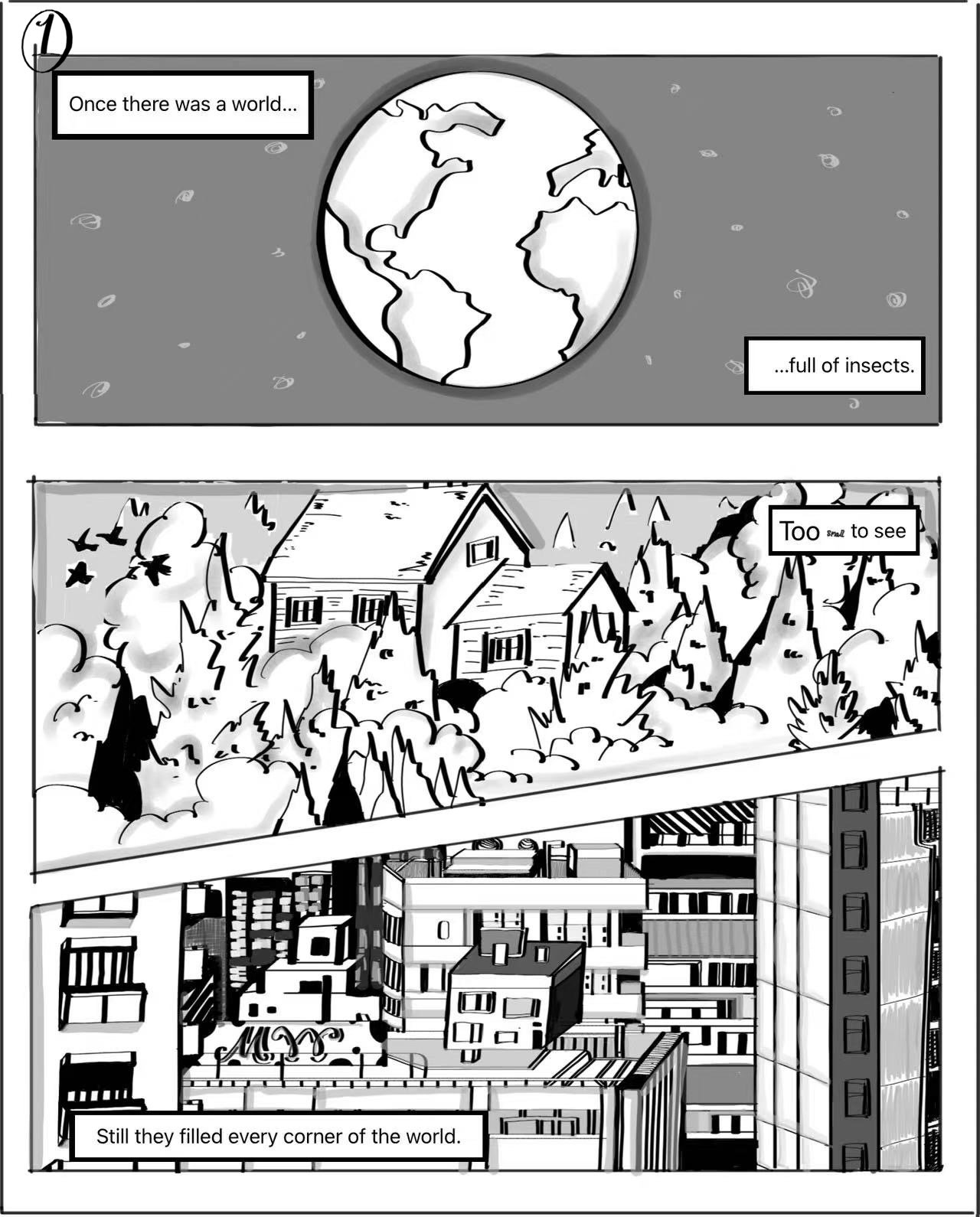 They Don't Care, panel 1: a world once full of insects
