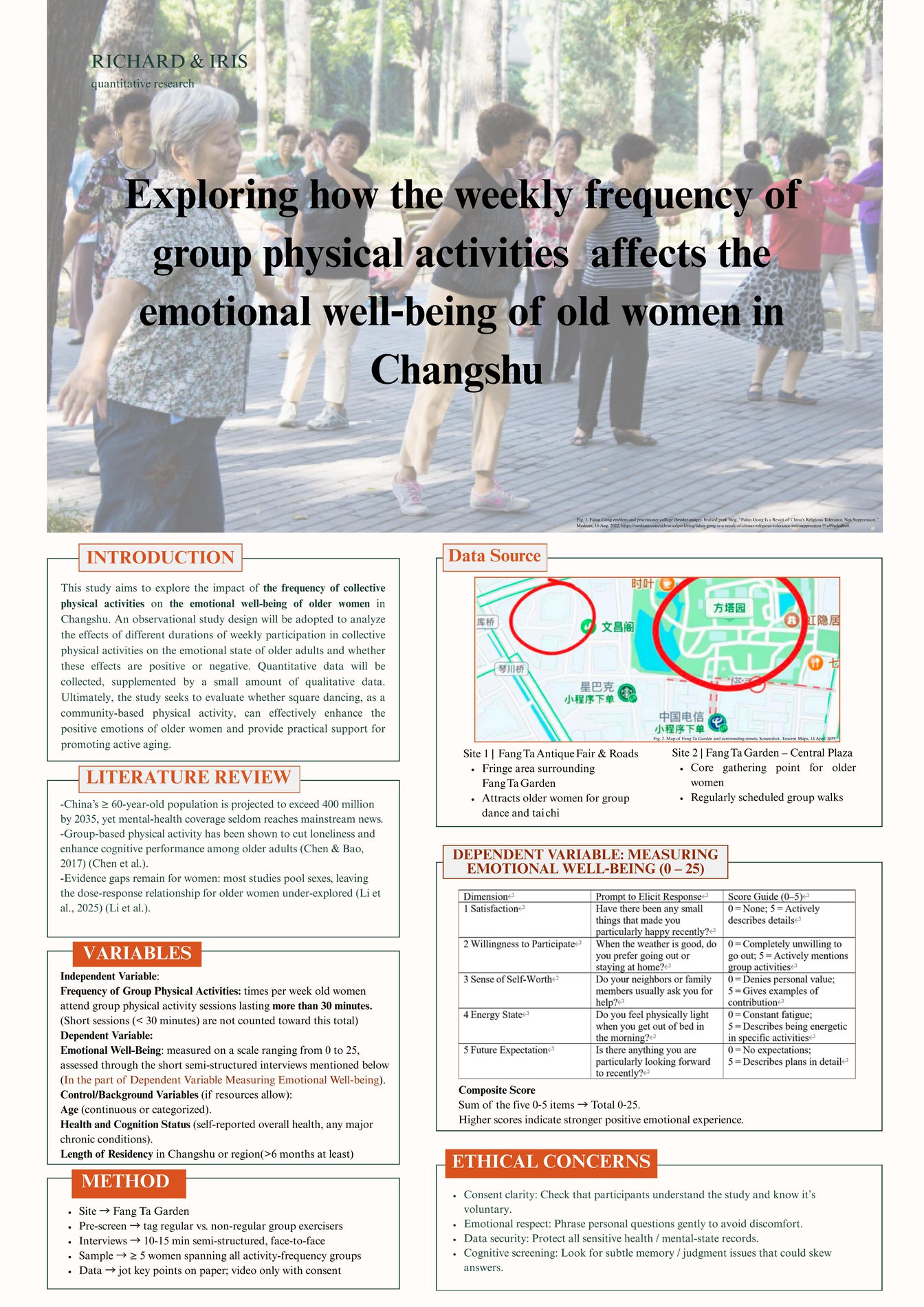 Research poster summarising the square-dance study