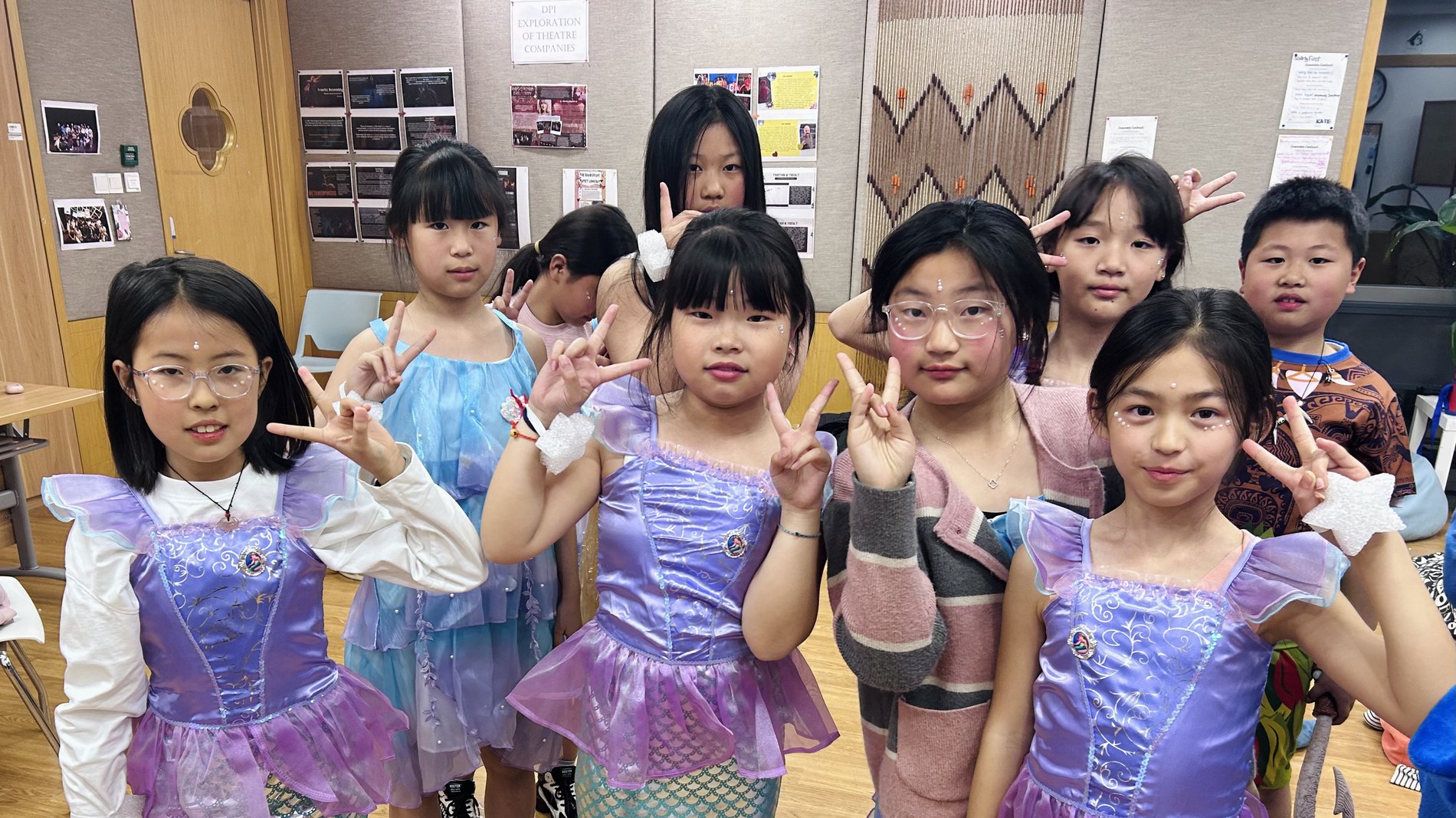 Sintillate musical rehearsal, students in princess costumes